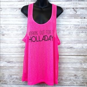 🍀4/$10 Material Girl Hot Pink Racerback Tank Top